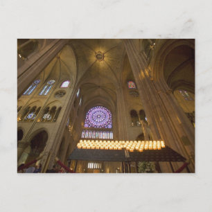 Postal Francia, París. Interior de la Catedral de Notre D