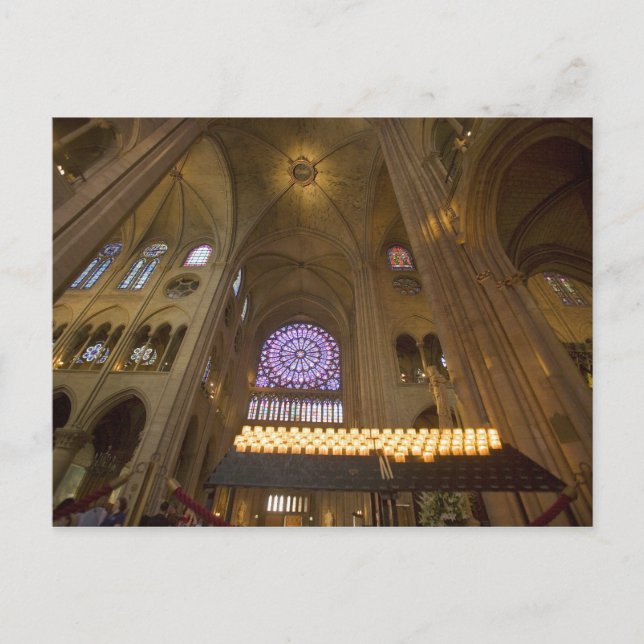 Postal Francia, París. Interior de la Catedral de Notre D (Anverso)