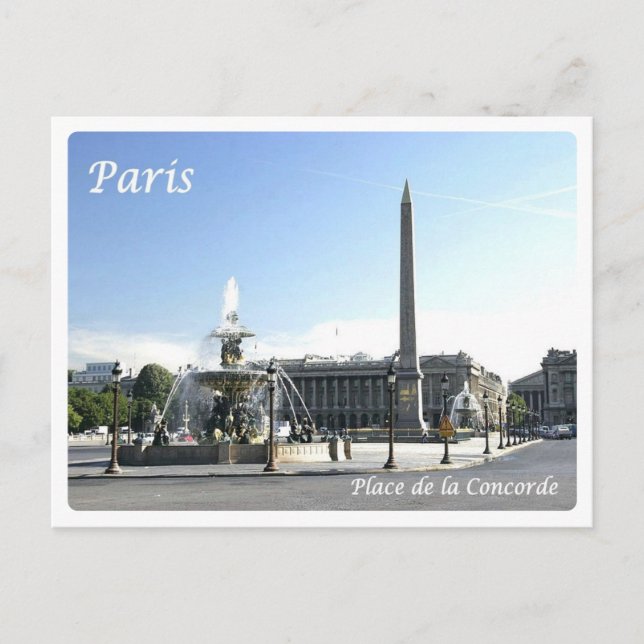 Postal Francia - París - Plaza de la Concordia - (Anverso)
