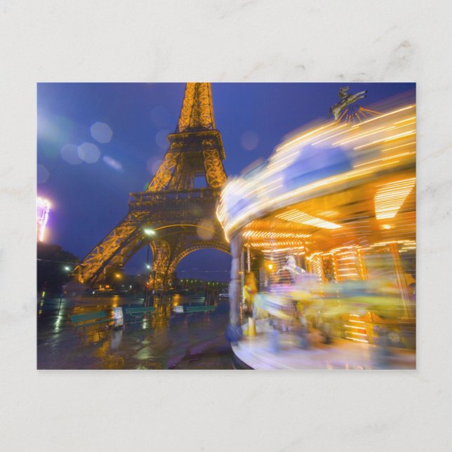 Postal Francia, París. Torre Eiffel en niebla crepuscular (Anverso)