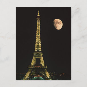 Postal Francia, París. Torre Eiffel por la noche con