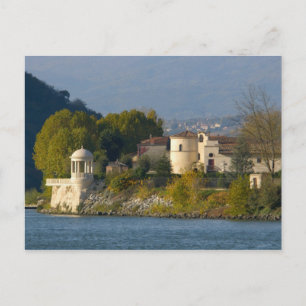 Postal Francia, río Ródano, pueblo cerca de Vienne 2