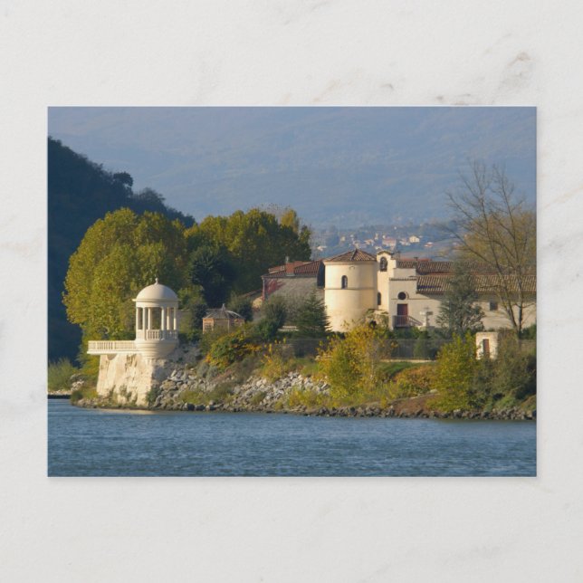Postal Francia, río Ródano, pueblo cerca de Vienne 2 (Anverso)