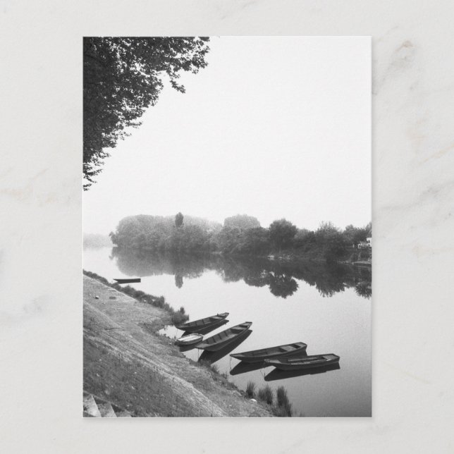 Postal FRANCIA, Touraine, El Loira: Barcos CHINON a lo la (Anverso)