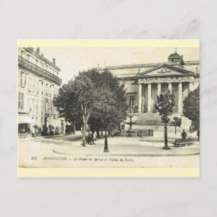 Postal Francia vintage, Angouleme, Palacio de Justicia