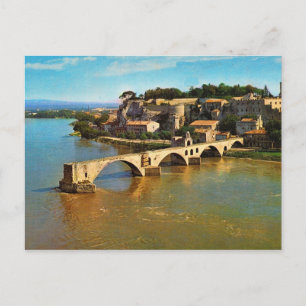 Postal Francia vintage, Avignon; puente roto