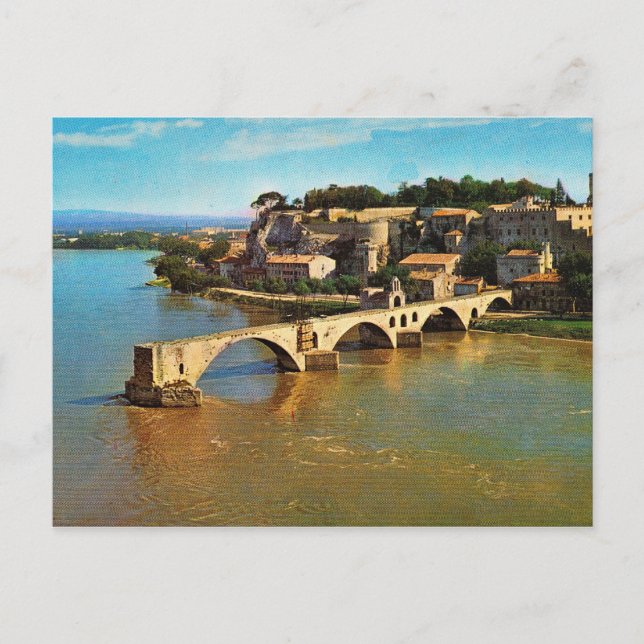 Postal Francia vintage, Avignon; puente roto (Anverso)