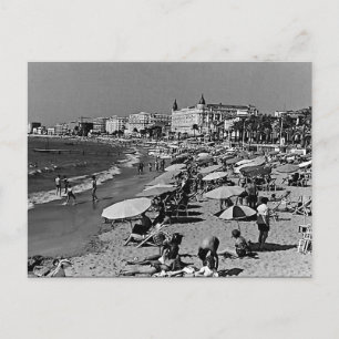Postal Francia vintage Cannes la playa