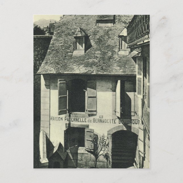 Postal Francia vintage, lugar de nacimiento de San Bernad (Anverso)