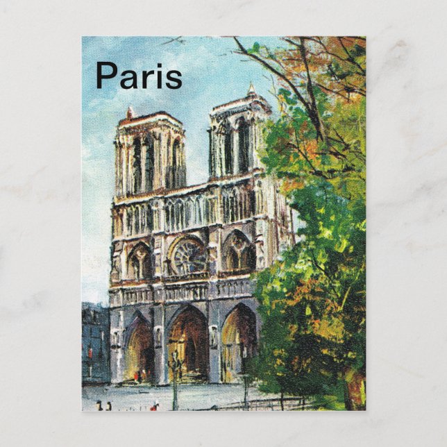 Postal Francia vintage, Notre Dame de París (Anverso)