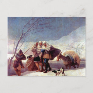 Postal Francisco de Goya - La tormenta de nieve