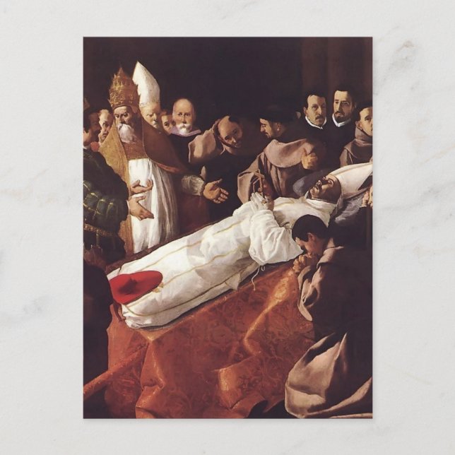 Postal Francisco de Zurbaran - La muerte de San Bonaventu (Anverso)