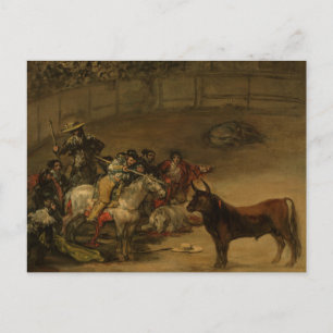 Postal Francisco Goya - Pelea de toros, Suerte de Varas
