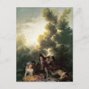 Postal Francisco José de Goya y Lucientes   El picnic, 1