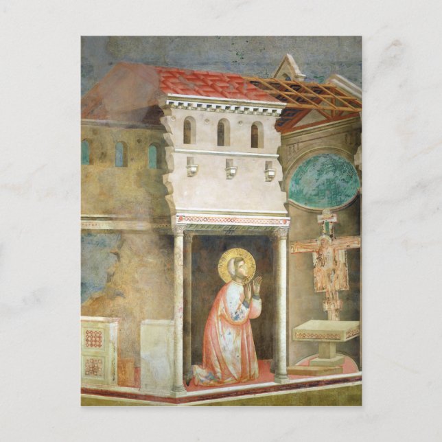 Postal Francisco Orando en la Iglesia de San Francisco (Anverso)