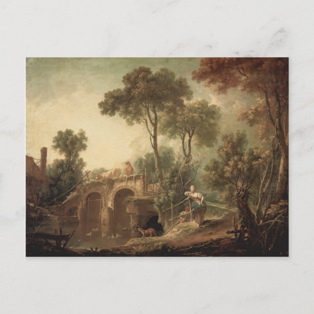 Postal Francois Boucher - El puente (Anverso)