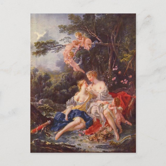 Postal Francois Boucher - Júpiter y Callisto (Anverso)