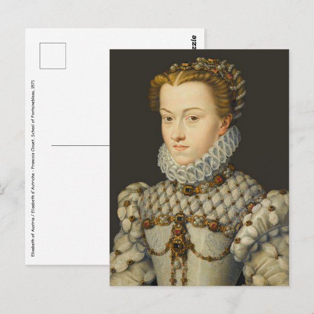 Postal Francois Clouet - Elisabeth de Austria (Anverso / Reverso)