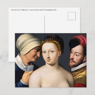 Postal Francois Clouet - La Carta de Amor