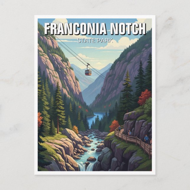 Postal Franconia Notch State Park Viajes (Anverso)