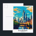 Postal Franfurt Alemania Ilustracion de viajes Art Vintag<br><div class="desc">Francfort Alemania Ilustracion de pintura de retratos de viajes de arte</div>