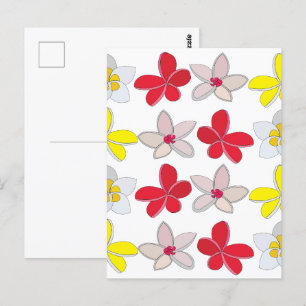 Postal Frangipani Plumeria Flor Colorida Floral