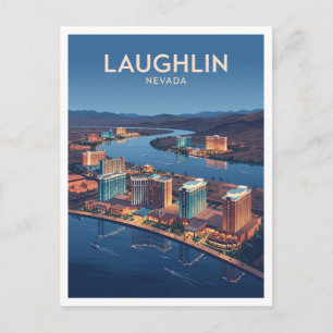 Postal Franja de casinos Laughlin y río Colorado Nevada
