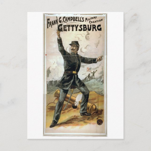 Postal Frank G. Teatro "Gettysburg" Vintage de Campbell (Anverso)