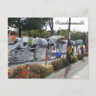Postal frankenmuth-michigan-caballo-blanco-carruaje-carro