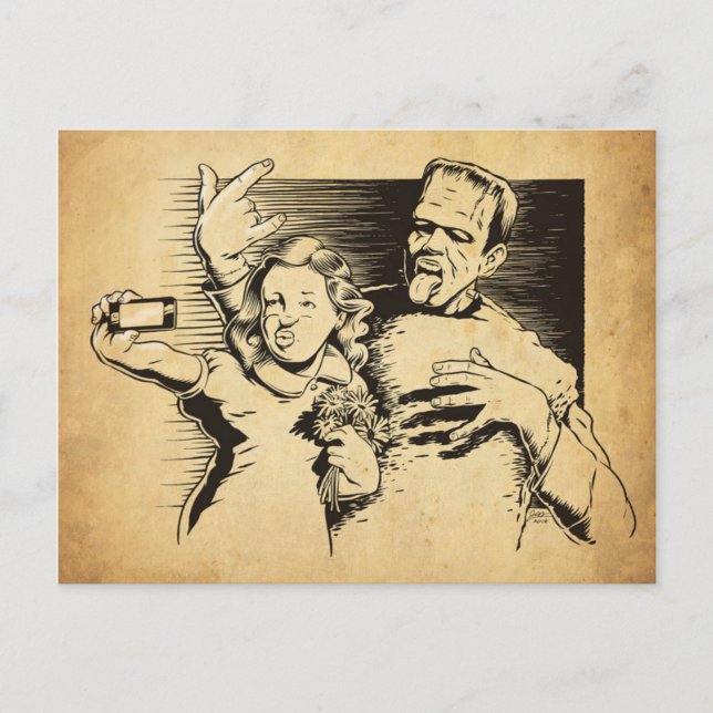 Postal Frankenselfie (Anverso)