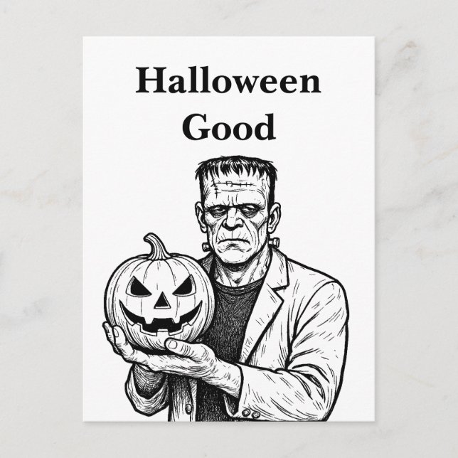 Postal Frankenstein Halloween Bueno (Anverso)