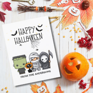 Postal Frankenstein Momia Segador Cate Gordo Halloween