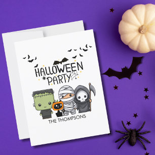 Postal Frankenstein Mummy Grim Reaper Cute Cat Halloween