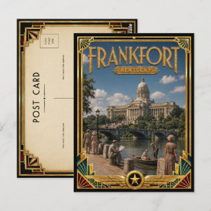 Postal Frankfort Kentucky Arte Deco Vintage Edad Dorada