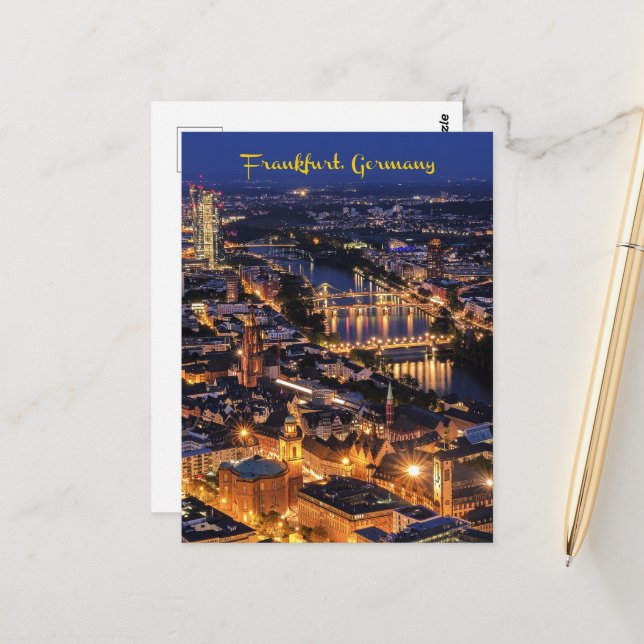 Postal Frankfurt, Alemania en Twilight (Anverso/Reverso In Situ)