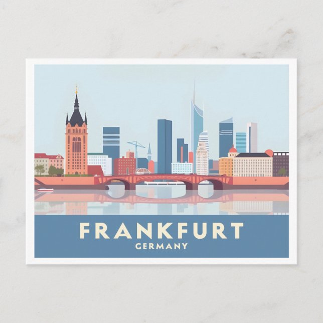 Postal Frankfurt Alemania Pastel Travel (Anverso)