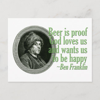 Postal Franklin Beer Quote
