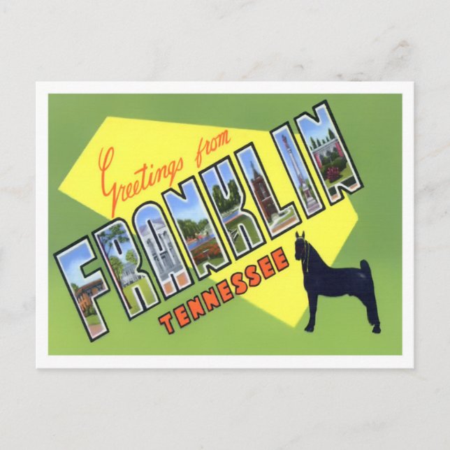 Postal Franklin, Tennessee Vintage Big Letters (Anverso)