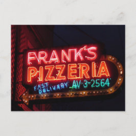 Postal Franks Pizza en Belmont, Rótulo Vintage Chicago Ne