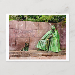 Postal Franlink D. Roosevelt Statue Watercolor