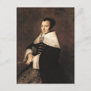 Postal Frans Hals - Retrato de una mujer sentada con un v