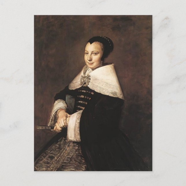 Postal Frans Hals - Retrato de una mujer sentada con un v (Anverso)
