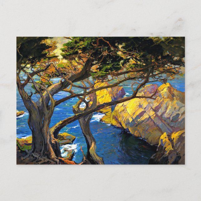 Postal Franz Bischoff - Cleft-Born Trees, Monterey (Anverso)