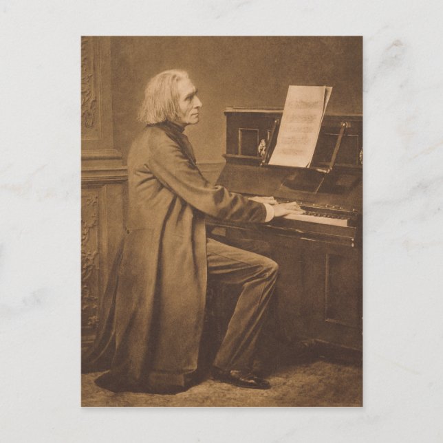 Postal Franz Liszt en el piano (Anverso)