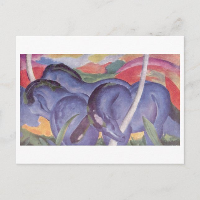 Postal Franz Marc - Caballo azul grande equina de lienzo  (Anverso)