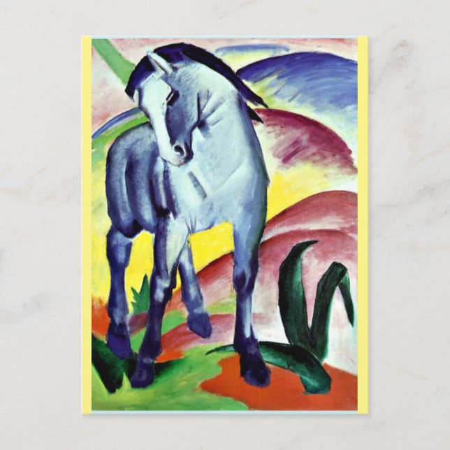 Postal Franz Marc - Caballo azul I (Anverso)
