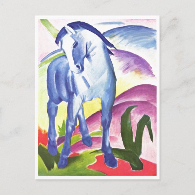Postal Franz Marc - Caballo Azul I Ecuestre 1911 (Anverso)