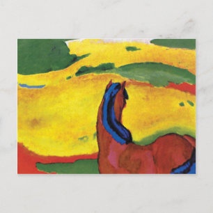 Postal Franz Marc - Caballo en un paisaje