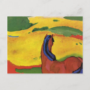 Postal Franz Marc - Caballo en un paisaje