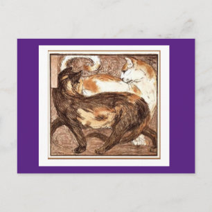 Postal Franz Marc, dos gatos, Bella Artes